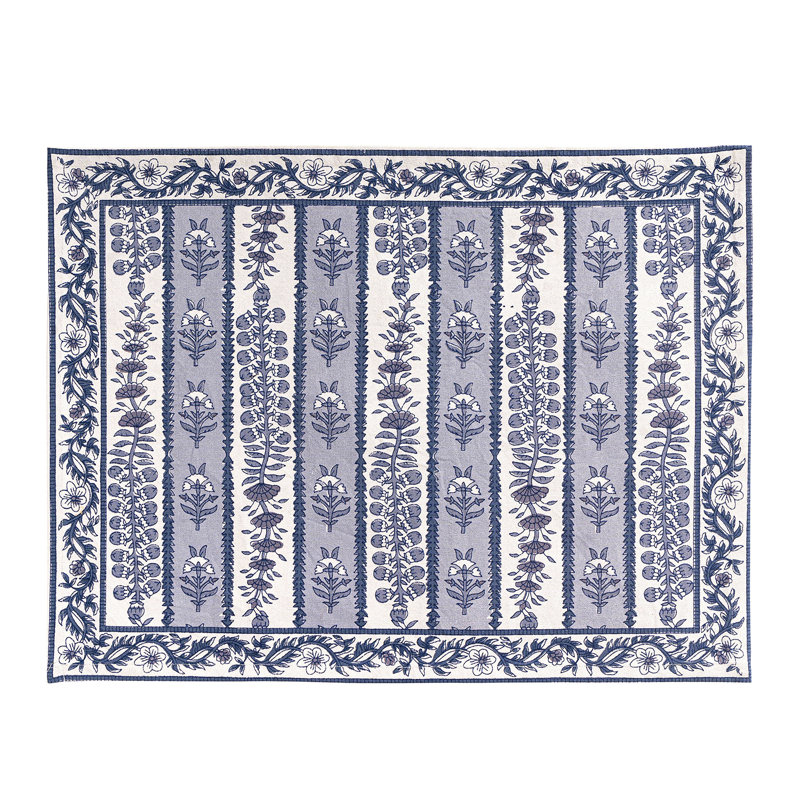 Avignon 100% Cotton Rectangle Placemats, Blue/Marine