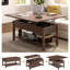Table basse convertible 4 en 1 avec rangement FABATO, espresso
