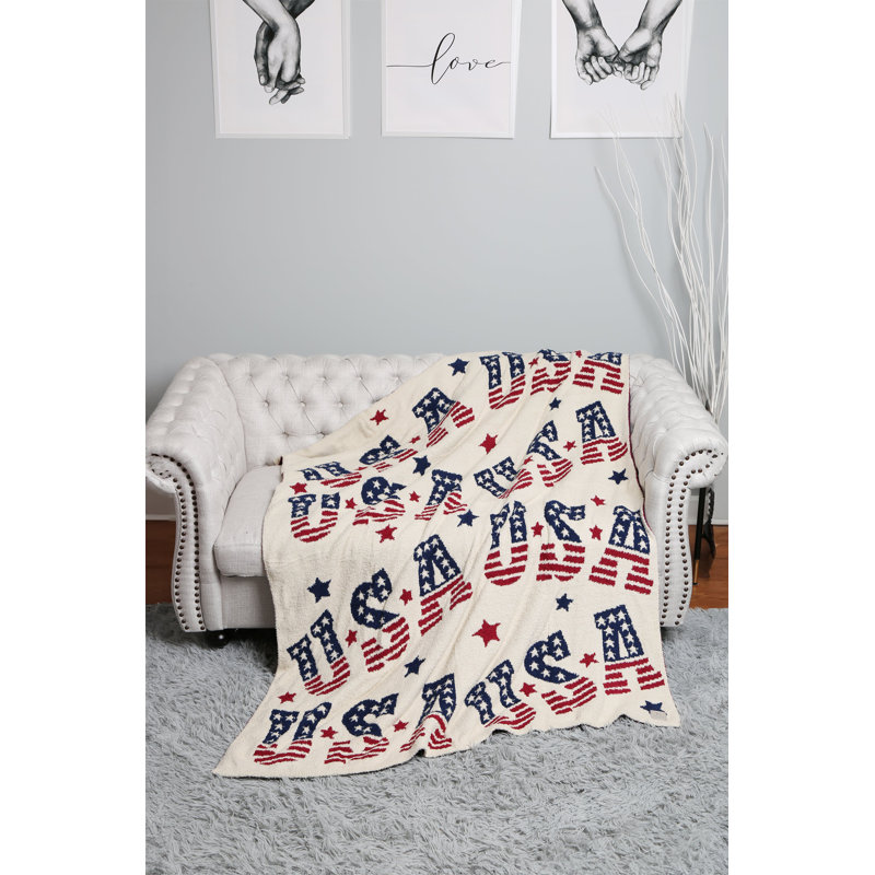 Usa Stars Pattern Luxury Soft Throw Blanket - USA