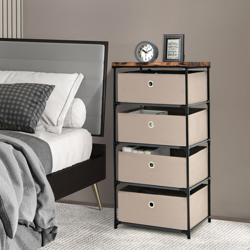 Jaliyiah 4 Drawer Storage Drawer, Brown
