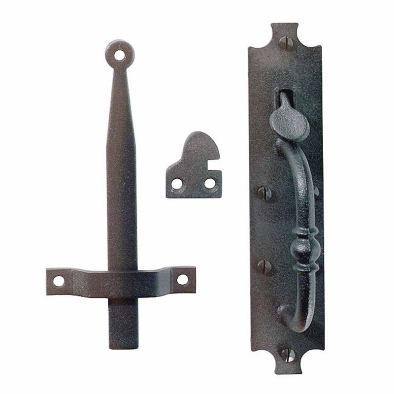 Black Cast Iron Norfolk Door and Gate Thumb Latch 8"
