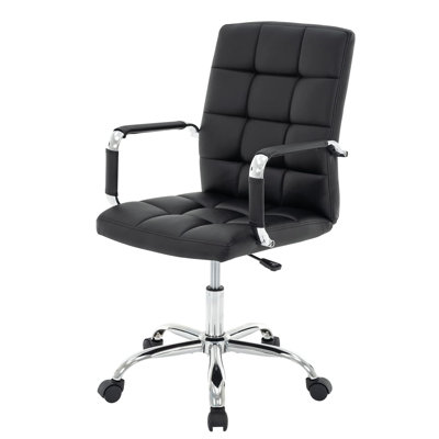 Desk Chair, Modern Pu Leather Home Office Task Chair With Arms, Adjustable Swivel Computer Executive Chair by Ebern Designs