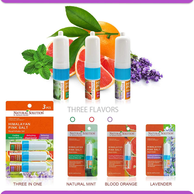 Natural Solution Salt Nasal Inhaler, Refreshing and Relaxing Sinus Pressure Relief