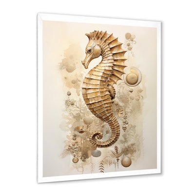 Hippocampe magique beige III sur toile