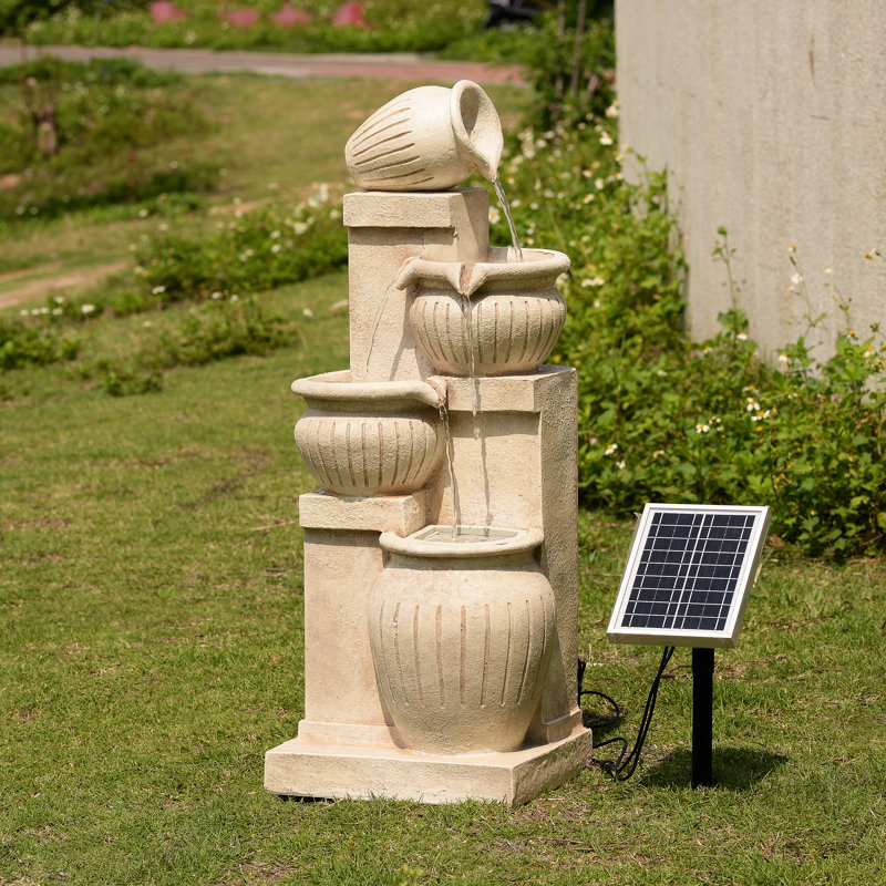 Cascade Fountain with Lights, Beige