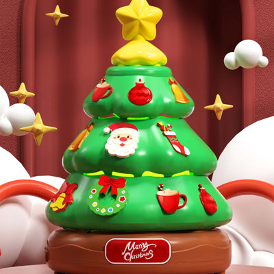 Glowing Christmas Tree Music Box Machines Toy Illuminated Holiday Decoration With Playful Music Blower For Kids Family 200ml