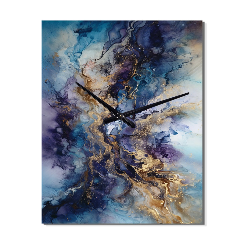 Ilsefriede - Horloge murale moderne en marbre abstrait, Moyen