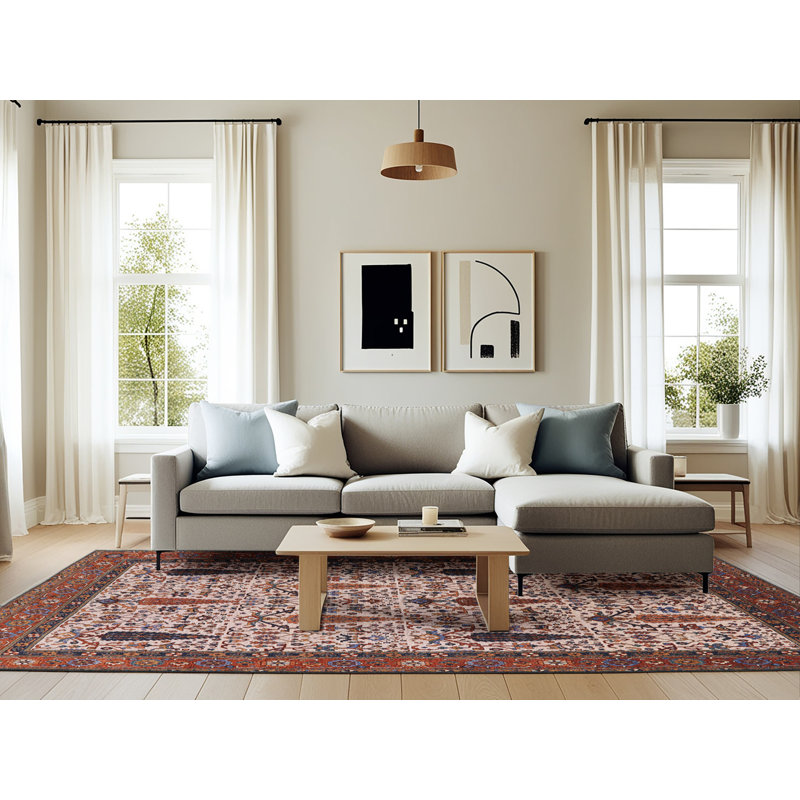 Tapis brun à motif oriental, Rectangle 6 pi x 9 pi