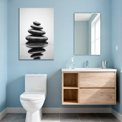 Abstract Balanced Stones Reflection Water Zen Calm Serenity Harmony Peace