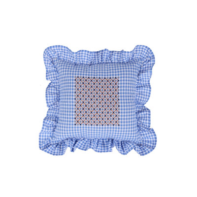 Coussin brodé bleu Vuelitos