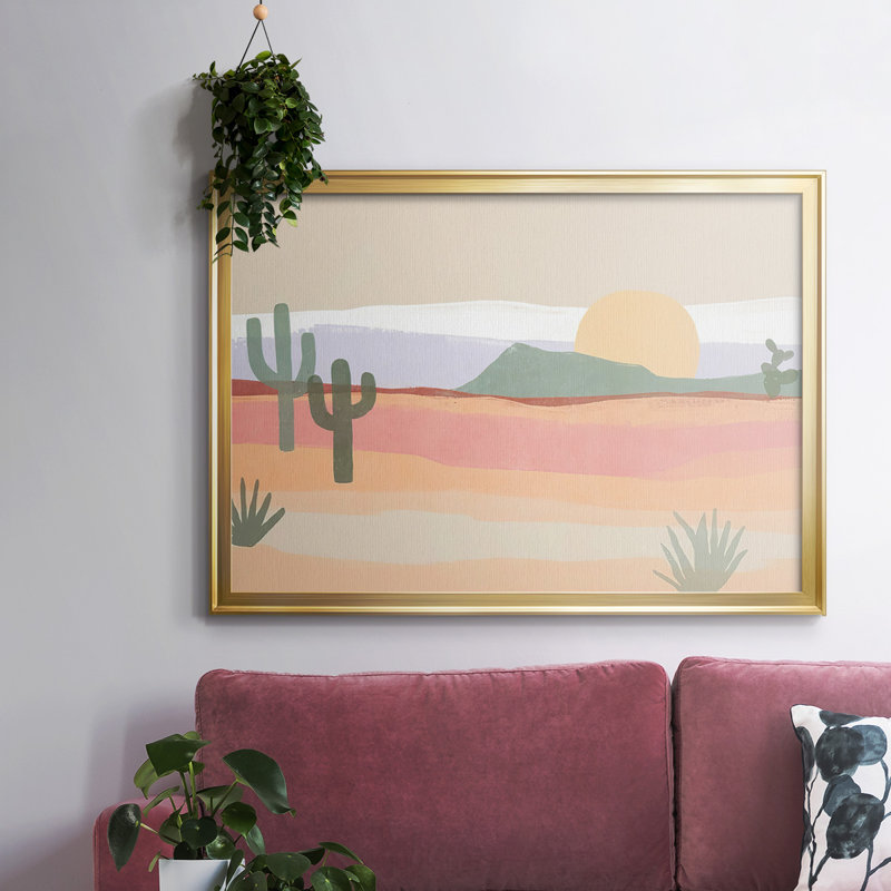 Cactus Plateau I, toile encadrée de qualité supérieure - prête à être accrochée, H 14 po x l 20 po x P 1,5 po