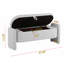 Banc de rangement ovale en tissu polaire-1439148040
