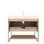 Meuble-lavabo 36 po avec lavabo, armoire de rangement autoportante en contreplaqué rayé avec tiroir et tablette ouverte