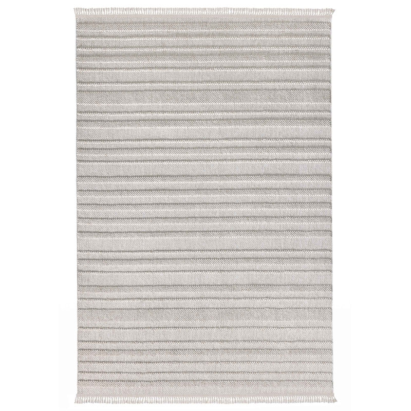Tapis brun en coton tissé à la machine Jarissa
