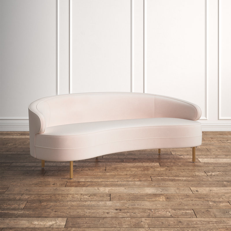 Avanah Upholstered 89.4'' Sofa, Light Pink Velvet