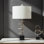 D14x29.5" Smoke Agate-Slice Table Lamp W/ Marble Base