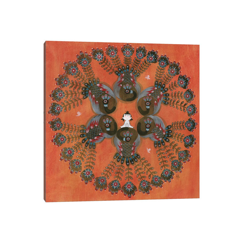 Folk Blessings - Peacocks by Martin Hsu - Wrapped Canvas Gallery-Wrapped Canvas Giclée, 30.48 cm H x 30.48 cm W