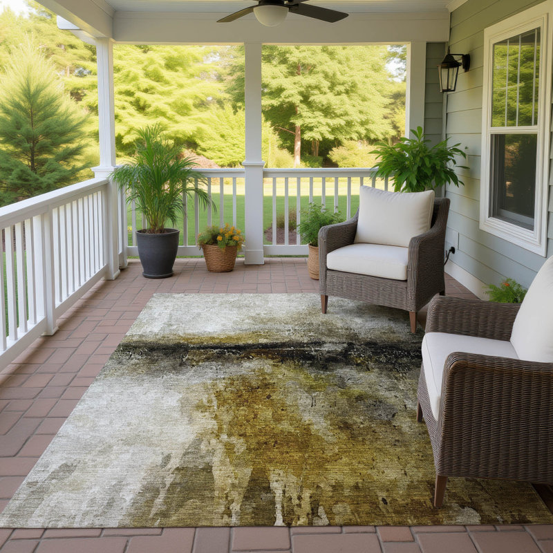 Machine Washable Indoor/Outdoor Chantille ACN2739 Modern Rug, Wheat, 9' x 12'