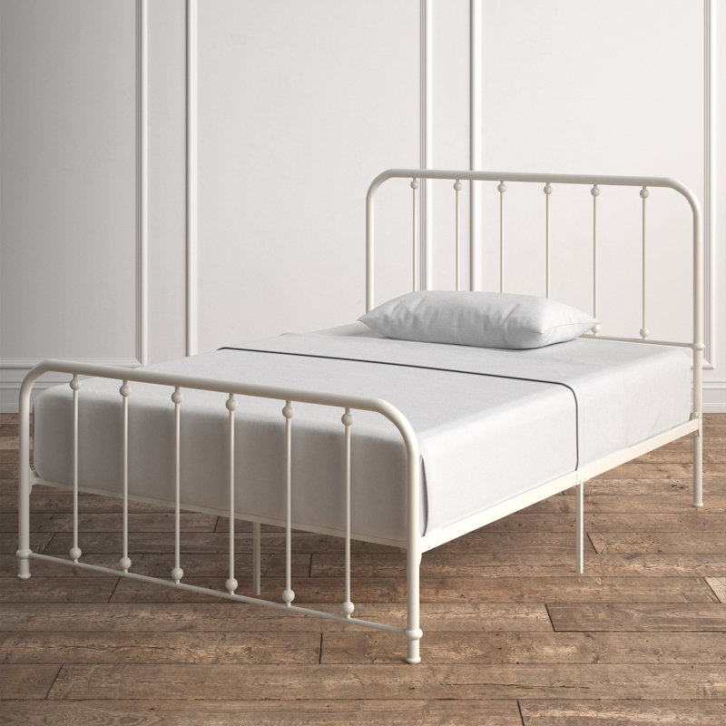 Lit plateforme Lueras, Double, Blanc cassé