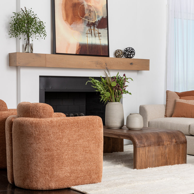 Wynne 55" Wide Mindi Wood Coffee Table, Medium Brown