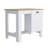 Kitchen Island 35" H, One Storage Cabinet With Door, Two Internal Shelves, One Open Storage Shelf, White/Macadamia