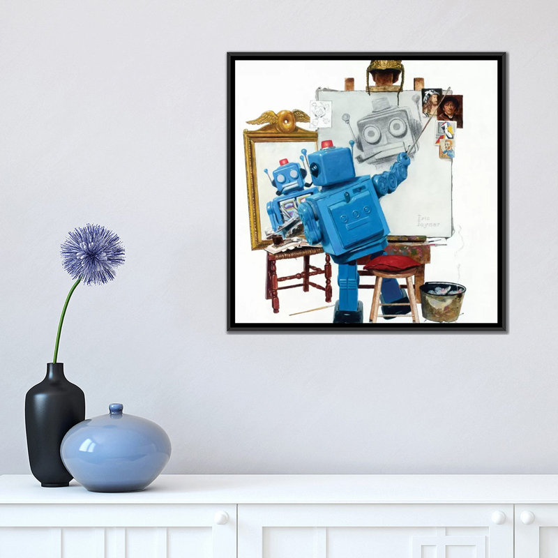 « self » par impression sur toile Eric Joyner, Toile avec cadre noir, Pas de tapis, H 18 po x l 18 po x P 1,5 po