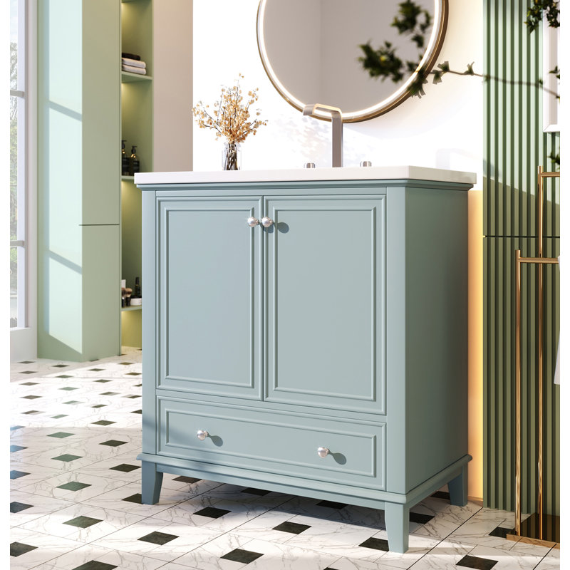 Kiryll 30'' Single Bathroom Vanity with Ceramic Top