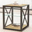 Table de chevet moderne 1 pièce pour chambre à coucher et salon, plateau en panneau de fibres à densité moyenne en bois trempé et en bois naturel, table d'appoint de style industriel-130339165