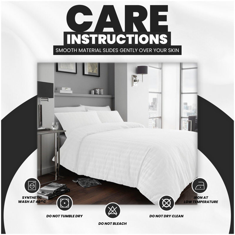 Signature 180 TC Duvet Cover Set, White, Double - 2 Standard Pillowcases