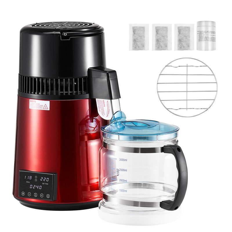 Verre en acier inoxydable 750L 4L, H 16,14 po x l 10,63 po x P 10,63 po, Rouge