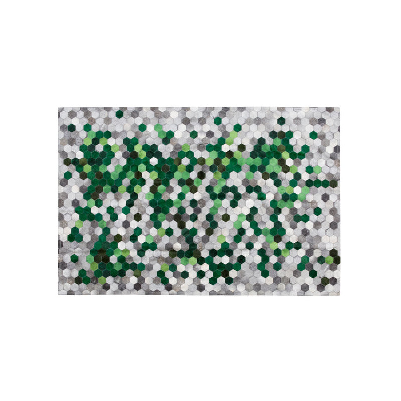Angulo Cowhide Geometric Area Rug, Rectangle 9' x 12'