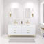 Meuble-lavabo de comptoir en marbre blanc 72 po avec robinet Bristol-617697577