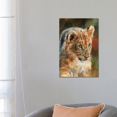 Lion Cub by David Stribbling - Wrapped Canvas Painting