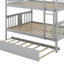 Lit superposé double au-dessus de double avec lit gigogne simple et échelle-284606374