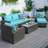 Wicker 5 - Person Patio Conversation Set with Cushions-97015861-97015862