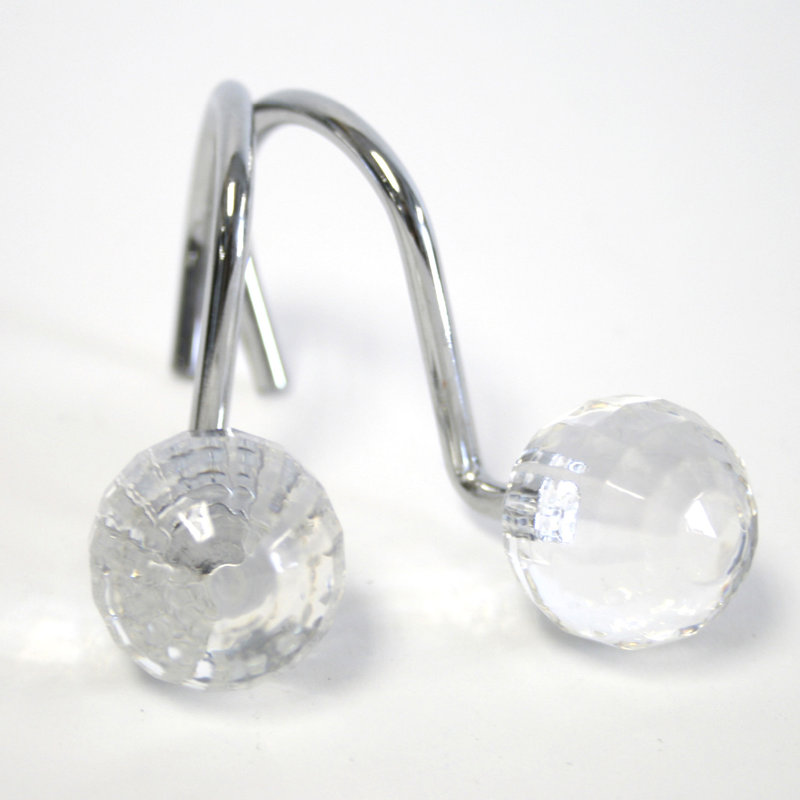 Crochets de rideau de douche Premium, Transparent