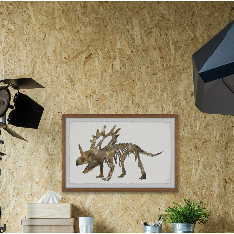 Victoria Styracosaurus Skeleton - Single Picture Frame Painting, 38cm H x 45cm W