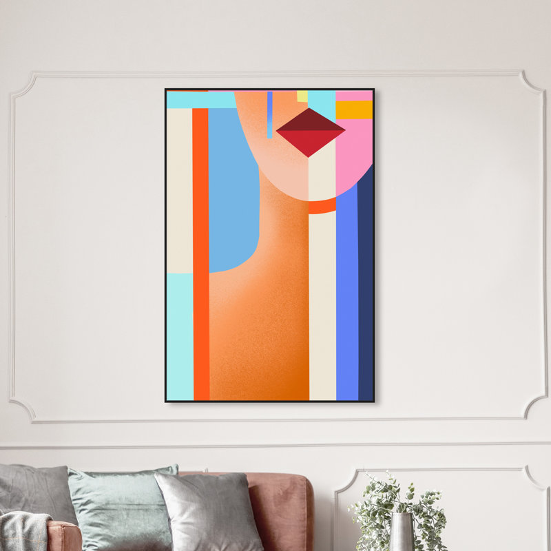 Abstract Shaped Lady III Print, 24" H x 16" W, Black Framed