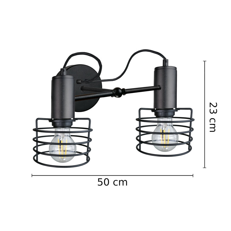 Odenville Steel Armed Sconce, Black, Black