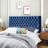 Queen Size Headboard In Navy Blue Velvet, Contemporary Style, Button Diamond Stitch Upholstery, Adjustable, Attractive Velvet Headboard, Design, Adjustable For Bed, Stitching-287720335