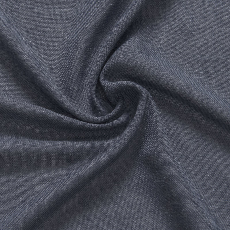 Rideau à œillets en mélange de lin Sickels, L 52 po x L 96 po, Bleu indigo