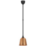 Thomas O'Brien, "Academy Pendant in Matte Black with 8" Soft Copper Rockhouse Shade