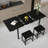 5-piece Dining Table Set For 4-8 People, 63" Large Extendable Kitchen Table Set With 4 Square Stools, Dining Room Table, Easy Assembly & Clean