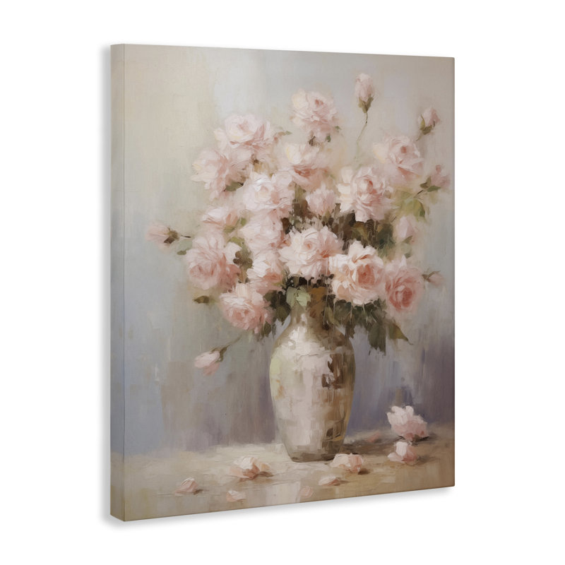  Art mural sur toile Vase rose délicat par Arlington Prints, H 30 po x l 24 po