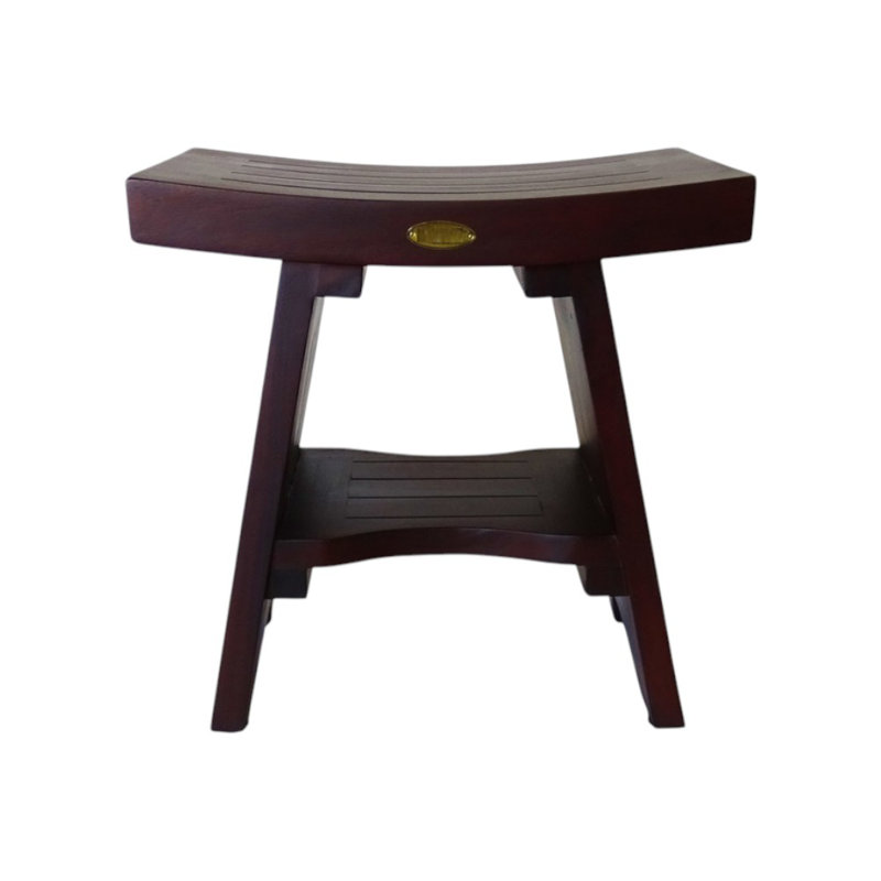 Banc de douche compact en teck Curviliniear