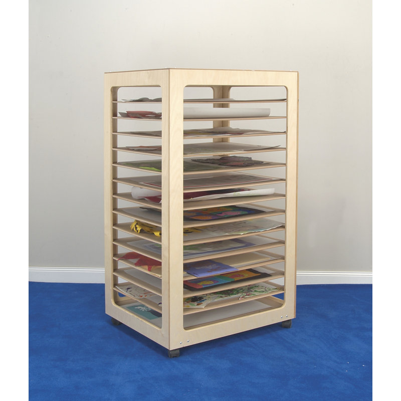 14 Compartment Manufactured Wood Shelving Unit