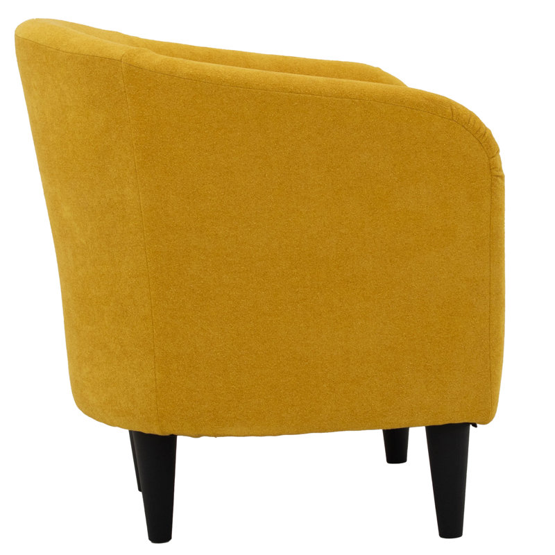 Fauteuil demi-tonneau de 29,50 po de largeur, Chloe Marigold 100% Polyester