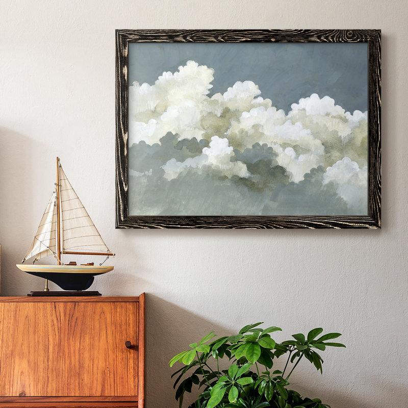 «Big Clouds III», peinture sur toile encadrée, H 26 po x l 38 po x P 1,5 po, Noir
