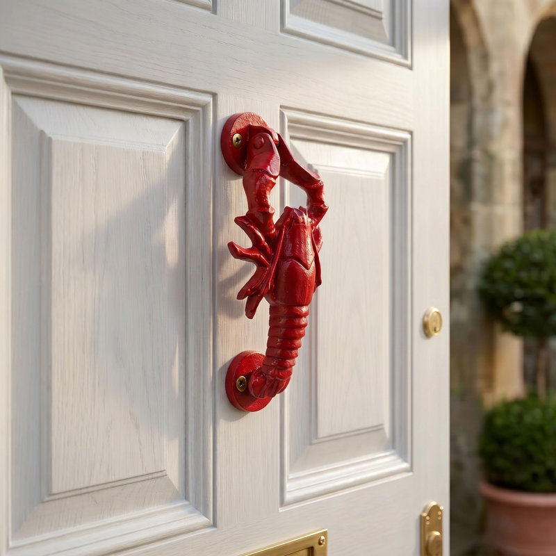 Red Cast Iron Lobster Door Knocker