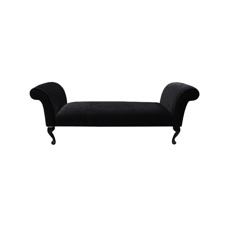 Upholstered Storage Bench, Black, Solid Colour